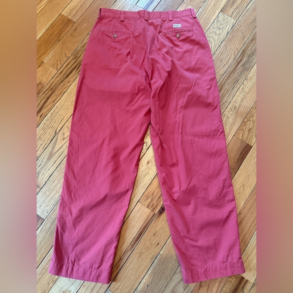 VTG Polo Ralph Lauren Philip Pants Men 34x30 Chino Relaxed Baggy Y2K Salmon Pink - Picture 7 of 14